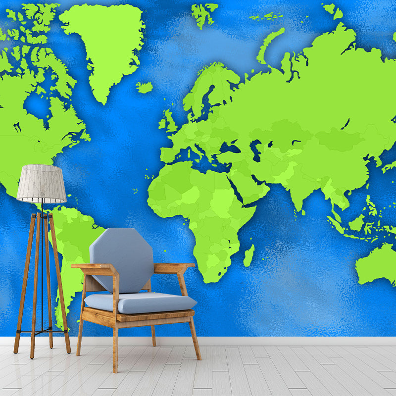 Contemporary World Map Mural Wallpaper Full Size Home Decor Cafe Design Living Room