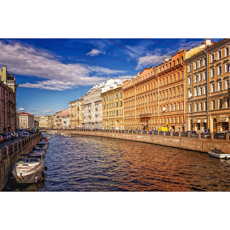 Simple City Landscape Wall Mural Personalized Size Available Home Decor Cafe Design Living Room