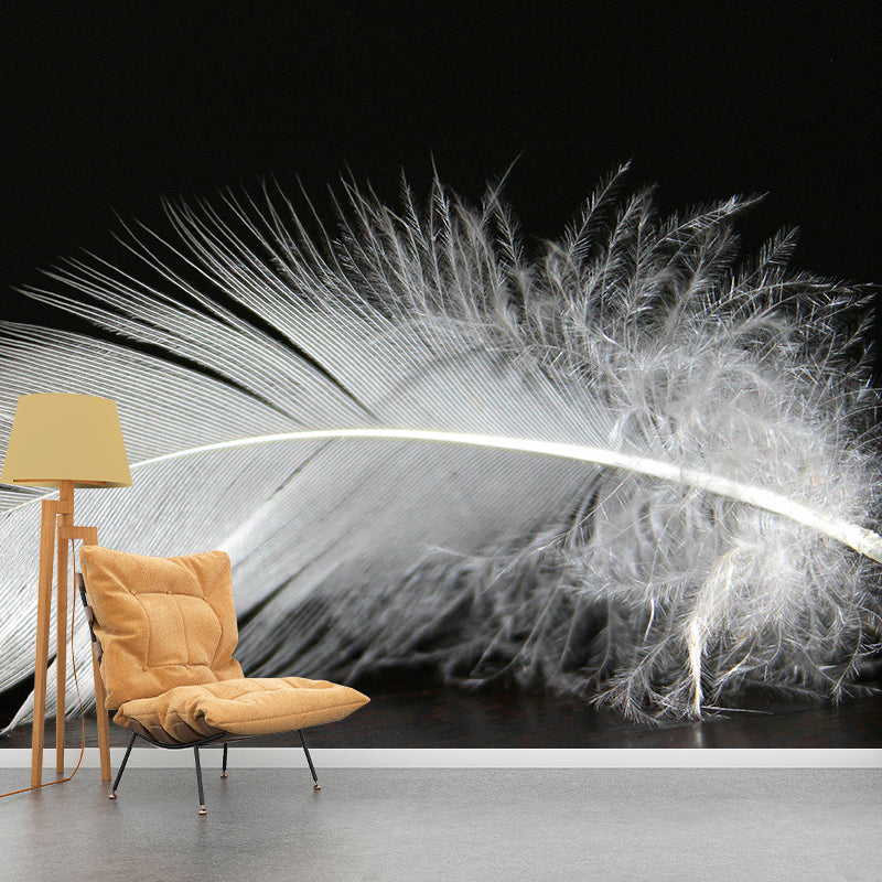 Feather Mural Wallpaper Minimalist Wall Covering for Sitting Room Decoration