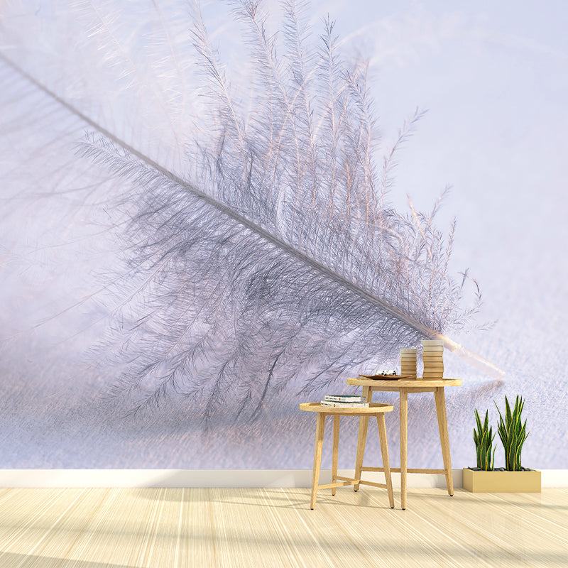 Feather Mural Wallpaper Minimalist Wall Covering for Sitting Room Decoration