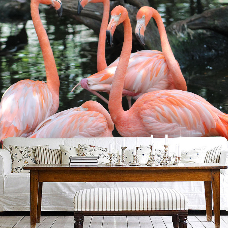 Tropical Flamingos Wall Mural Modern Decorative Living Room Wall Covering