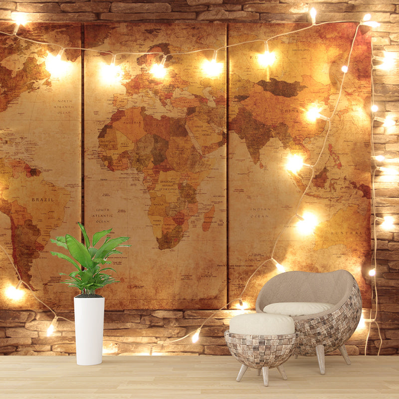 Whole Photography Contemporary Mural Home Decor for Living Room with World Map