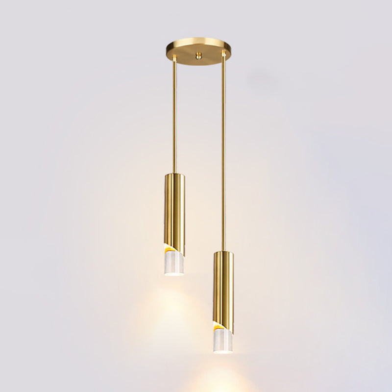 Acryl cilindrisch LED hanglamp in moderne creatieve stijl smeedijzeren hangende lamp voor slaapkamer