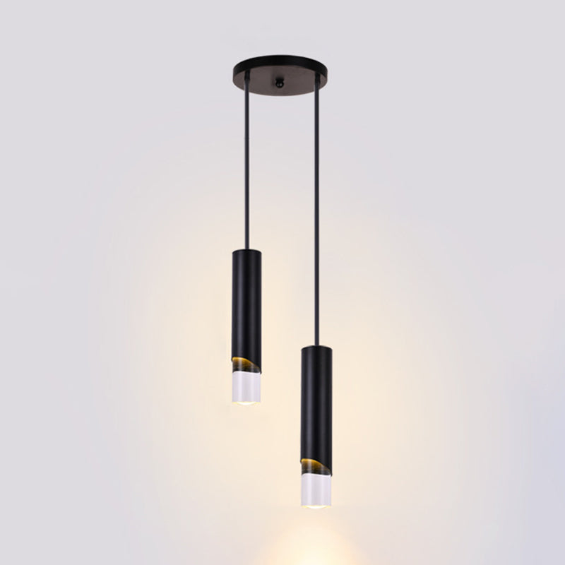 Acryl cilindrisch LED hanglamp in moderne creatieve stijl smeedijzeren hangende lamp voor slaapkamer
