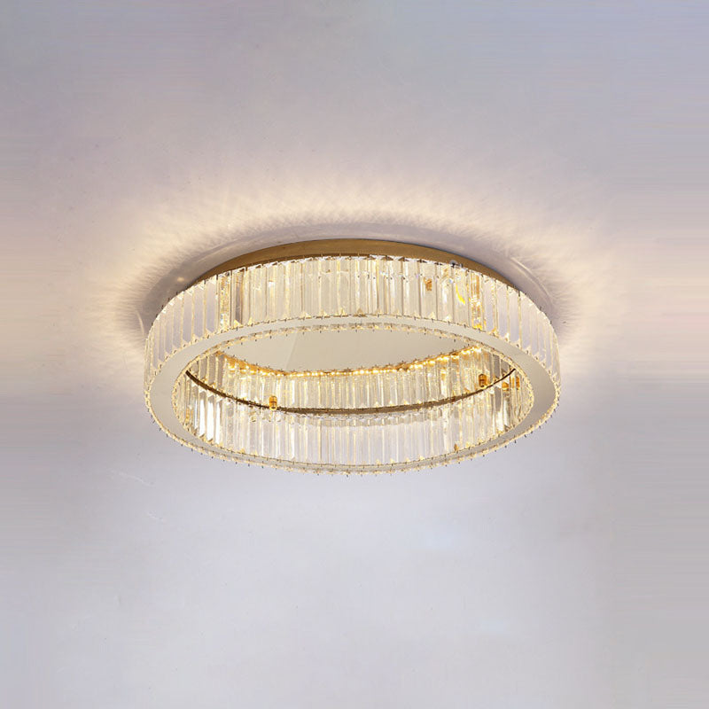 Gold Stainless-Acier LED Flush Mount in Modern Creative Style Crystal Ceiling Light for Bedroom