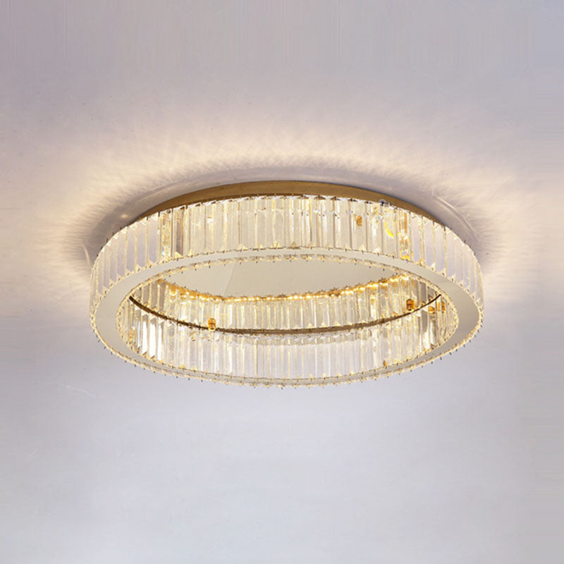 Gold Stainless-Acier LED Flush Mount in Modern Creative Style Crystal Ceiling Light for Bedroom