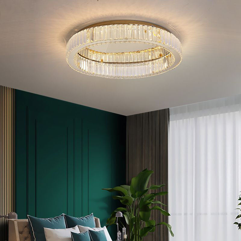 Gold Stainless-Acier LED Flush Mount in Modern Creative Style Crystal Ceiling Light for Bedroom