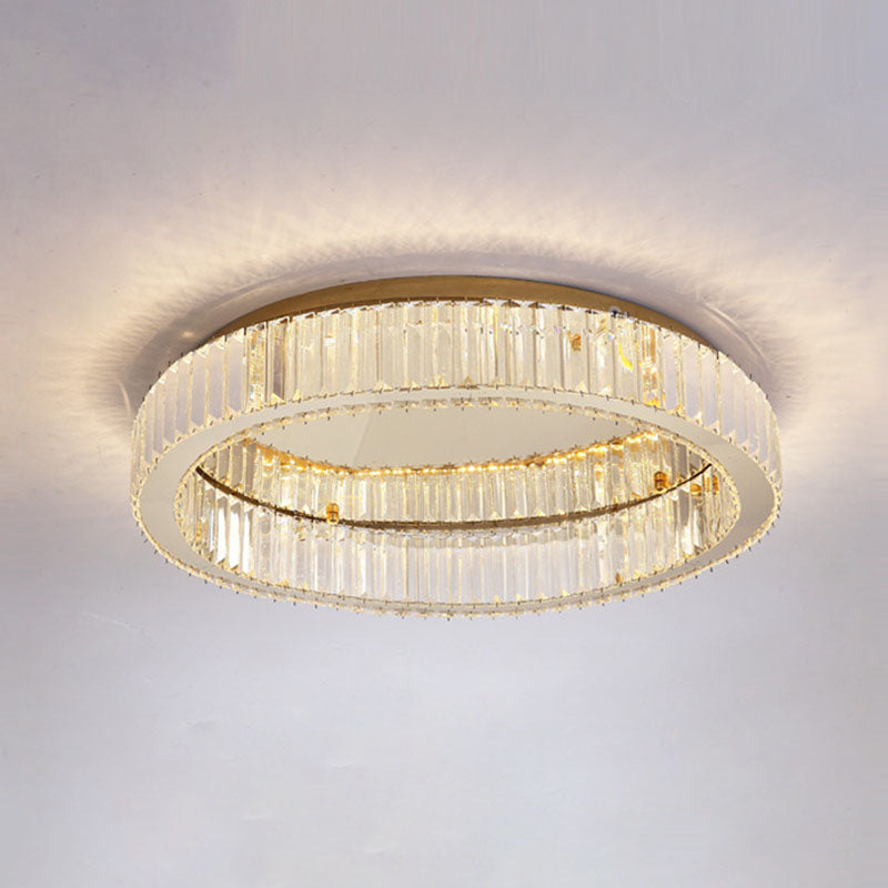 Gold Stainless-Acier LED Flush Mount in Modern Creative Style Crystal Ceiling Light for Bedroom
