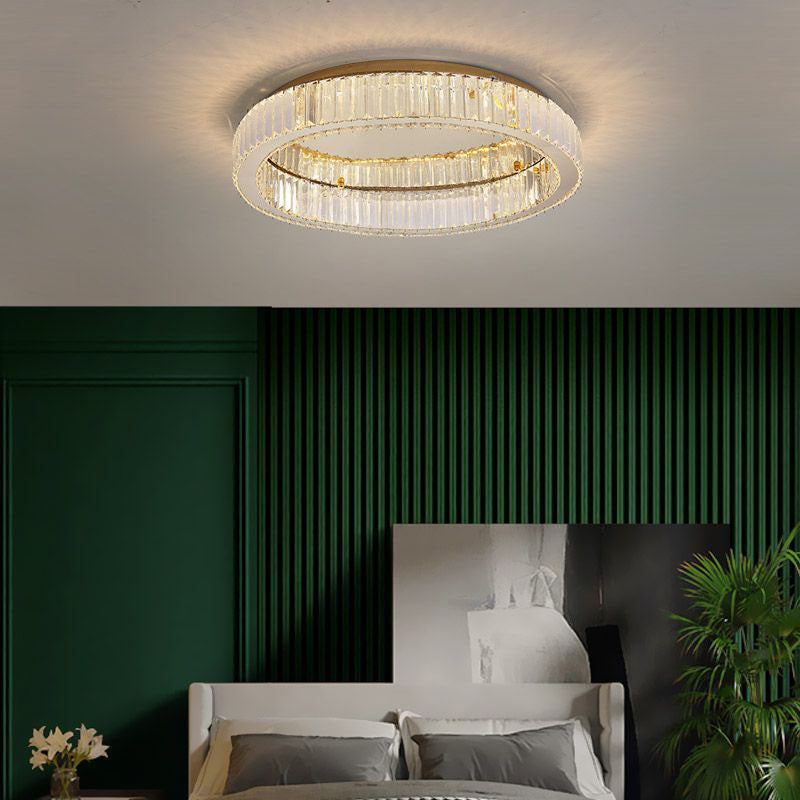 Gold Stainless-Acier LED Flush Mount in Modern Creative Style Crystal Ceiling Light for Bedroom