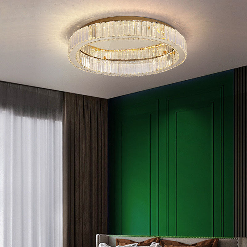 Gold Stainless-Acier LED Flush Mount in Modern Creative Style Crystal Ceiling Light for Bedroom