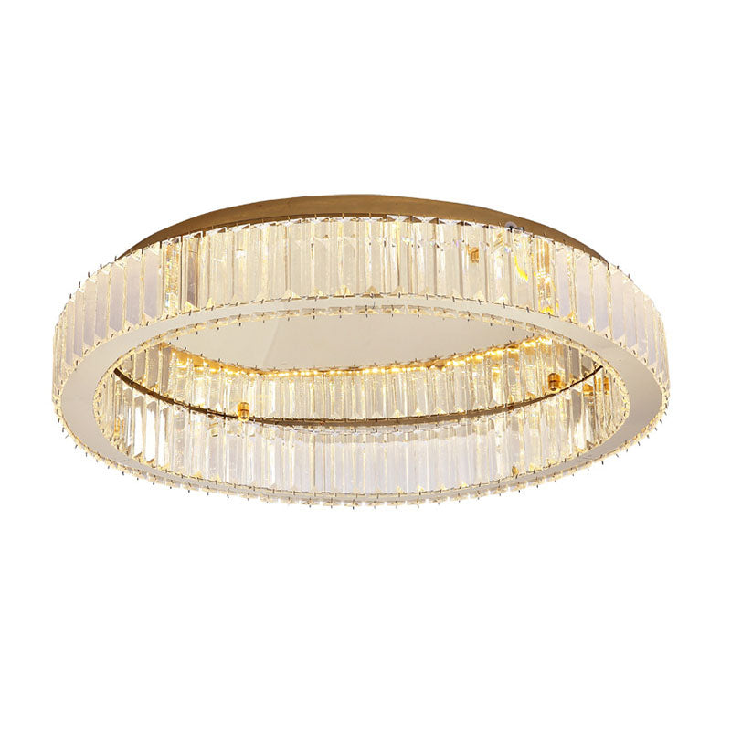 Gold Stainless-Acier LED Flush Mount in Modern Creative Style Crystal Ceiling Light for Bedroom