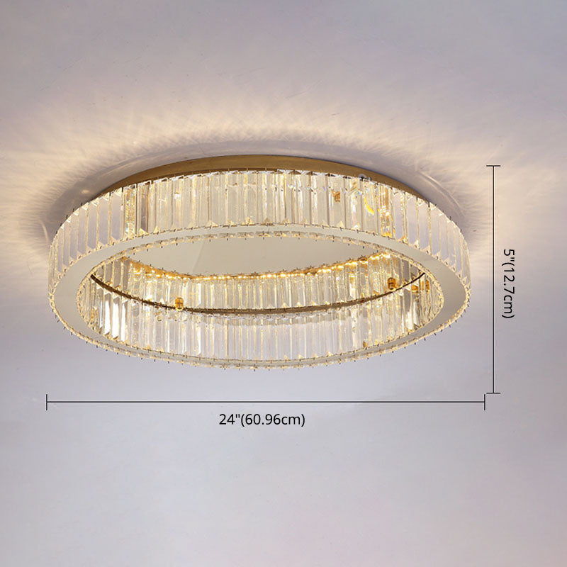 Gold Stainless-Acier LED Flush Mount in Modern Creative Style Crystal Ceiling Light for Bedroom