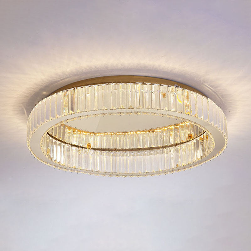 Gold Stainless-Acier LED Flush Mount in Modern Creative Style Crystal Ceiling Light for Bedroom