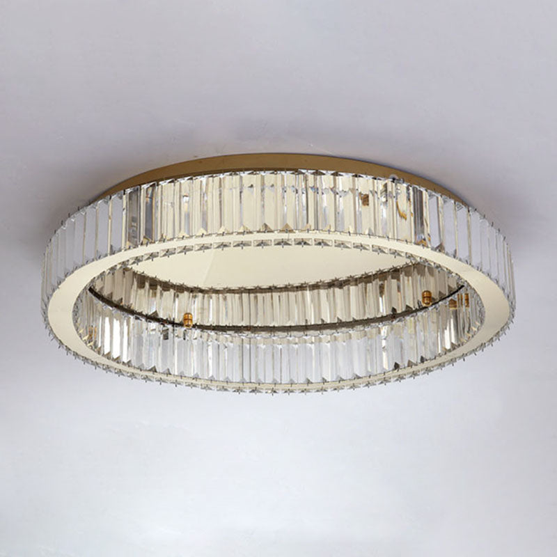 Gold Stainless-Acier LED Flush Mount in Modern Creative Style Crystal Ceiling Light for Bedroom