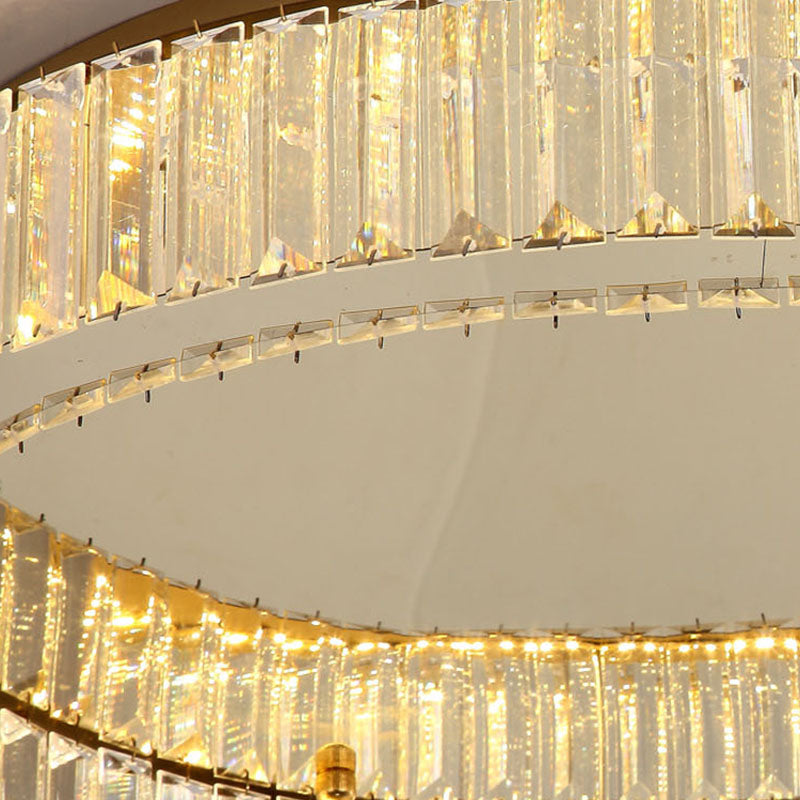 Gold Stainless-Acier LED Flush Mount in Modern Creative Style Crystal Ceiling Light for Bedroom