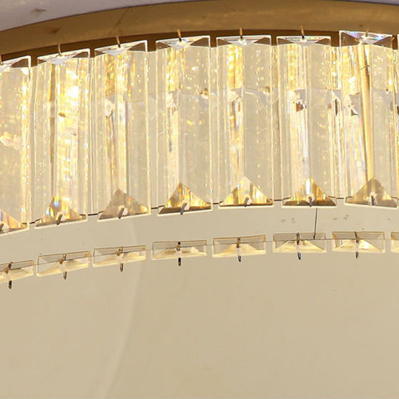 Gold Stainless-Acier LED Flush Mount in Modern Creative Style Crystal Ceiling Light for Bedroom