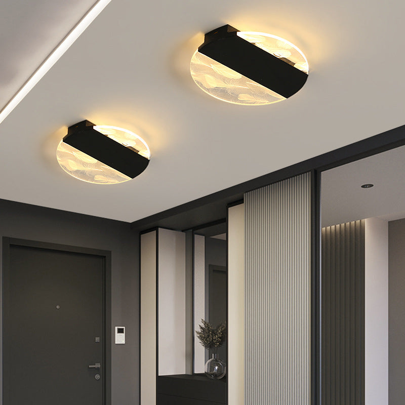 Lámpara de techo de plumas de hierro forjado con montaje empotrado LED geométrico creativo moderno con pantalla acrílica