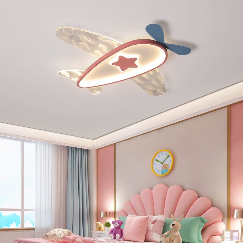 Plafonnier LED moderne et à la mode pour avion en fer forgé avec abat-jour en acrylique
