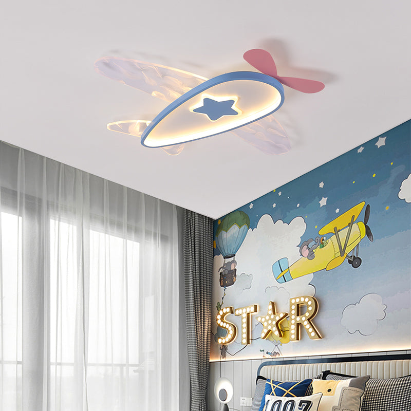 Plafonnier LED moderne et à la mode pour avion en fer forgé avec abat-jour en acrylique