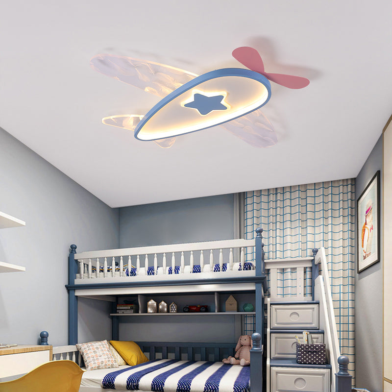 Plafonnier LED moderne et à la mode pour avion en fer forgé avec abat-jour en acrylique