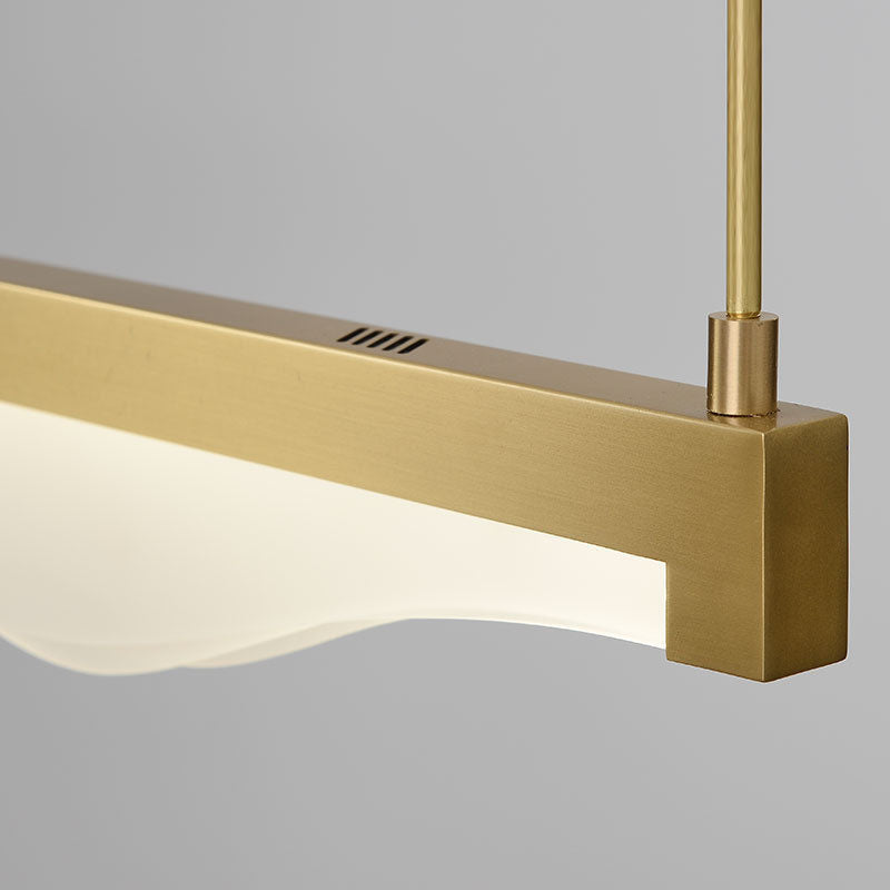 Luci a sospensione contemporanea per l'illuminazione dell'isola lineare dell'isola della cucina in legno