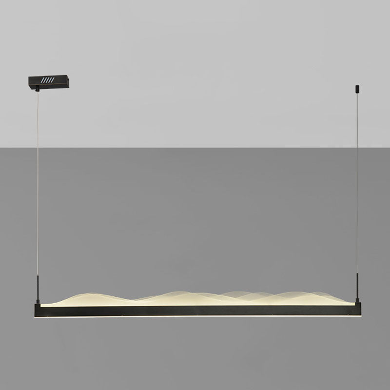 Luci a sospensione contemporanea per l'illuminazione dell'isola lineare dell'isola della cucina in legno