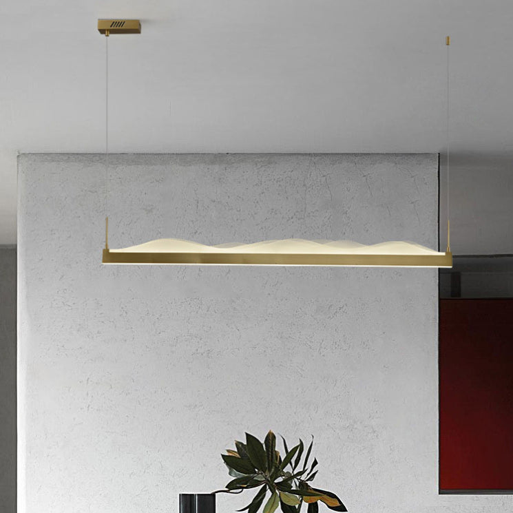 Luci a sospensione contemporanea per l'illuminazione dell'isola lineare dell'isola della cucina in legno