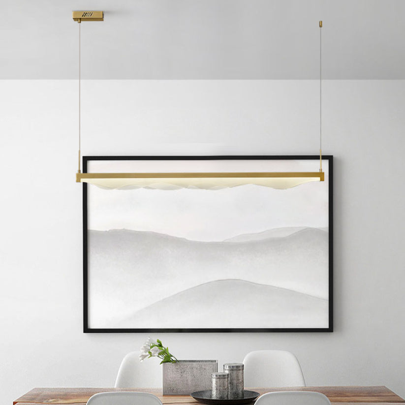 Luci a sospensione contemporanea per l'illuminazione dell'isola lineare dell'isola della cucina in legno