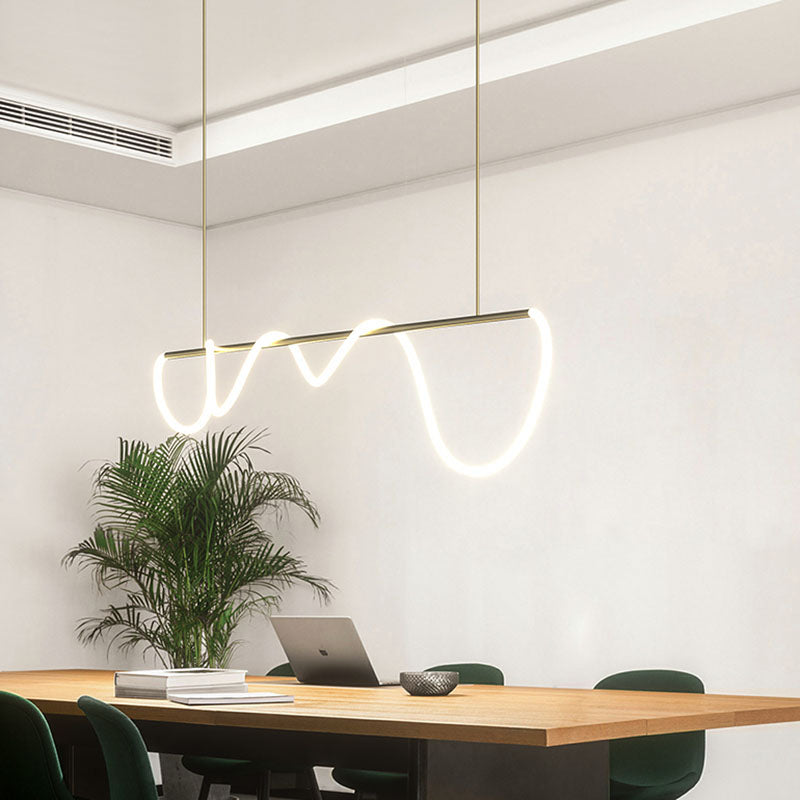 Contemporary Pendant Lights for Kitchen Island Linear Island Lighting in Gold