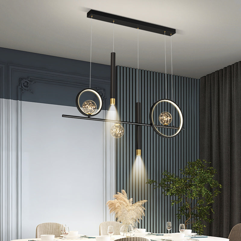 Silica Gel LED Island Light in Modern Creative Style Aluminium Linear Pendant Light for Dining Room