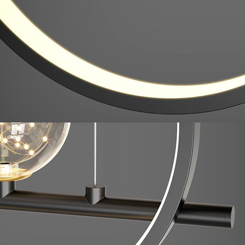 Silica Gel LED Island Light in Modern Creative Style Aluminium Linear Pendant Light for Dining Room