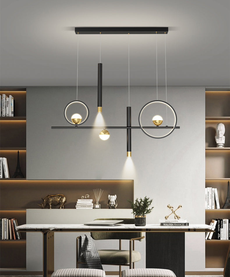 Silica Gel LED Island Light in Modern Creative Style Aluminium Linear Pendant Light for Dining Room
