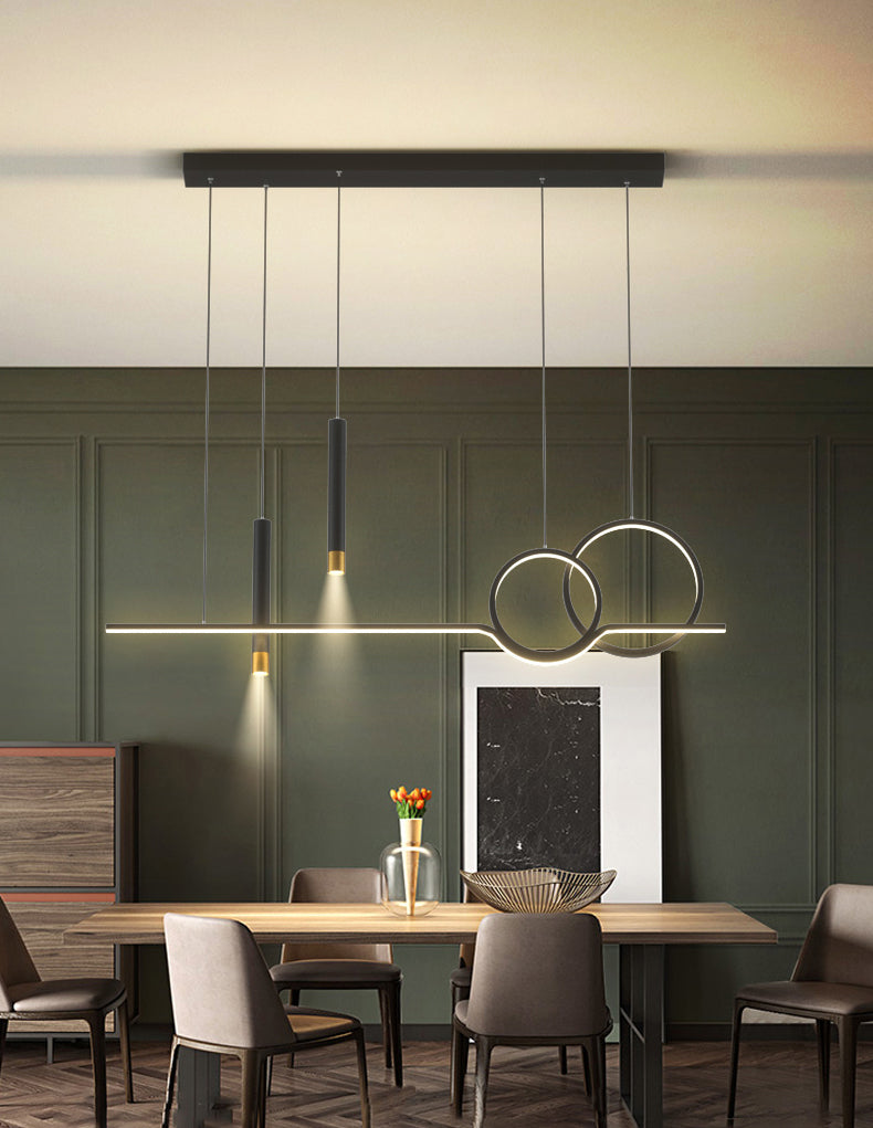 Moderna lampada appesa a sospensione a pendente a led lineare creativa con ombra acrilica