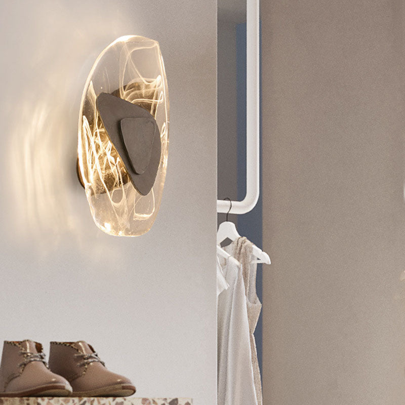 Accensione a parete ovale in stile moderno Crystal Crystal 1 Lipce Light Freepures in oro e nero