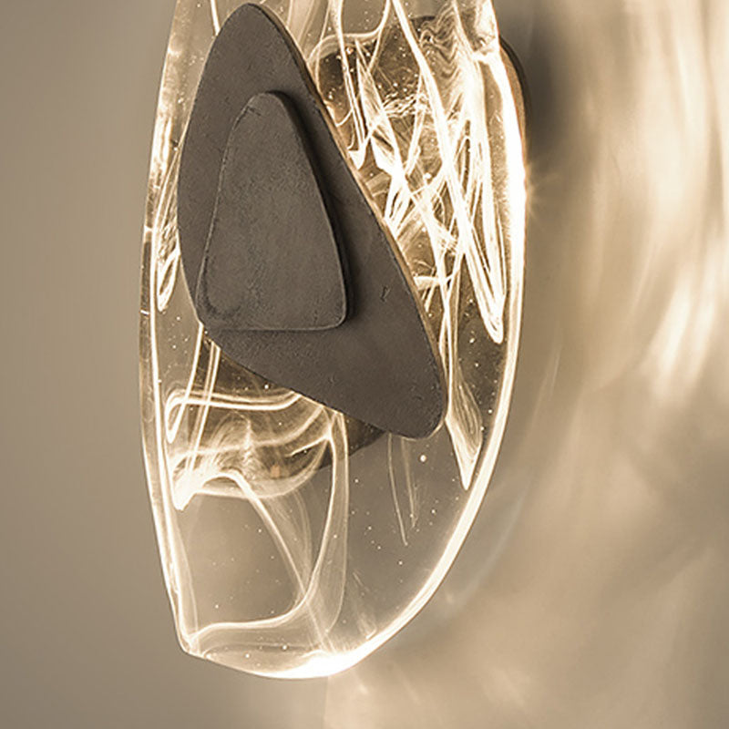 Accensione a parete ovale in stile moderno Crystal Crystal 1 Lipce Light Freepures in oro e nero