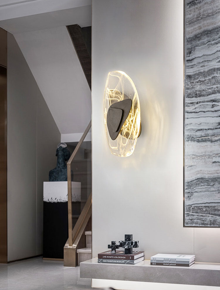 Accensione a parete ovale in stile moderno Crystal Crystal 1 Lipce Light Freepures in oro e nero