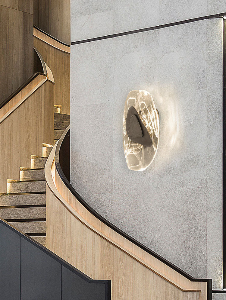 Accensione a parete ovale in stile moderno Crystal Crystal 1 Lipce Light Freepures in oro e nero