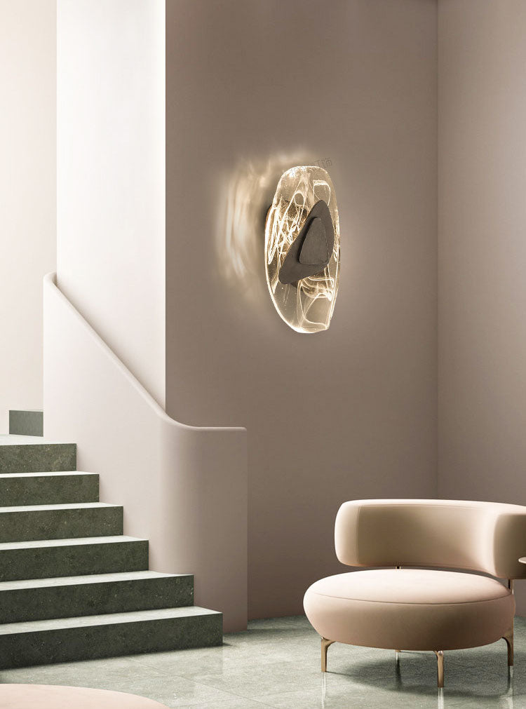 Accensione a parete ovale in stile moderno Crystal Crystal 1 Lipce Light Freepures in oro e nero