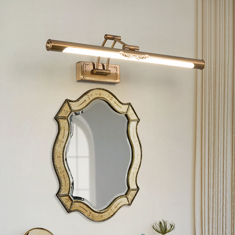 Brass LED Wall Lamp in Traditional Classic Style Electroplate Iron Wall Light with Acrylic Shade