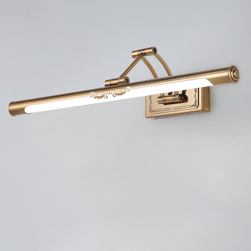 Brass LED Wall Lamp in Traditional Classic Style Electroplate Iron Wall Light with Acrylic Shade