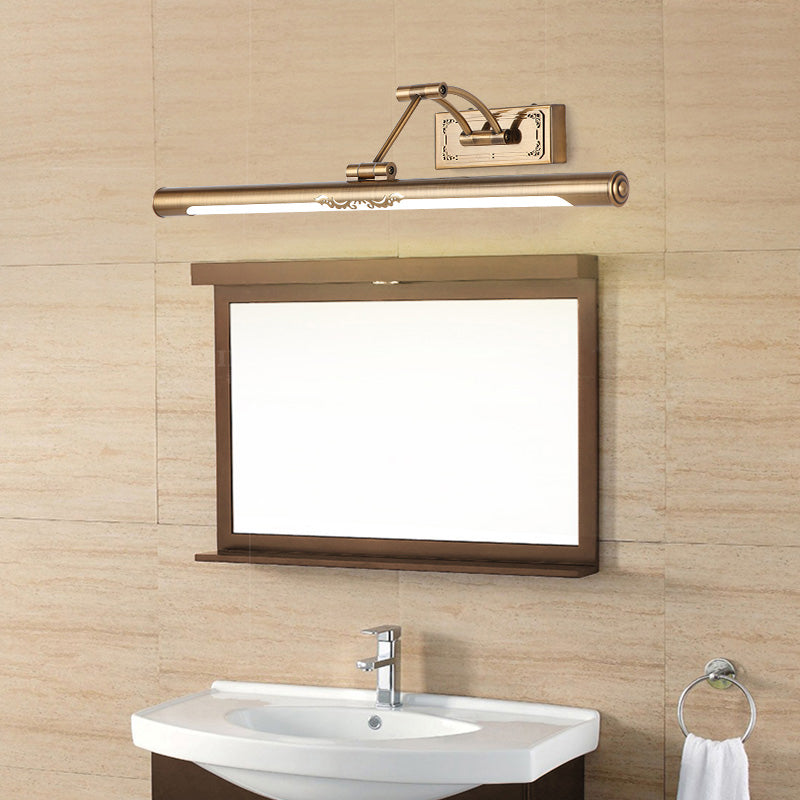 Brass LED Wall Lamp in Traditional Classic Style Electroplate Iron Wall Light with Acrylic Shade