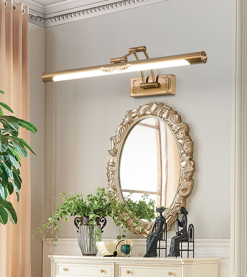 Brass LED Wall Lamp in Traditional Classic Style Electroplate Iron Wall Light with Acrylic Shade