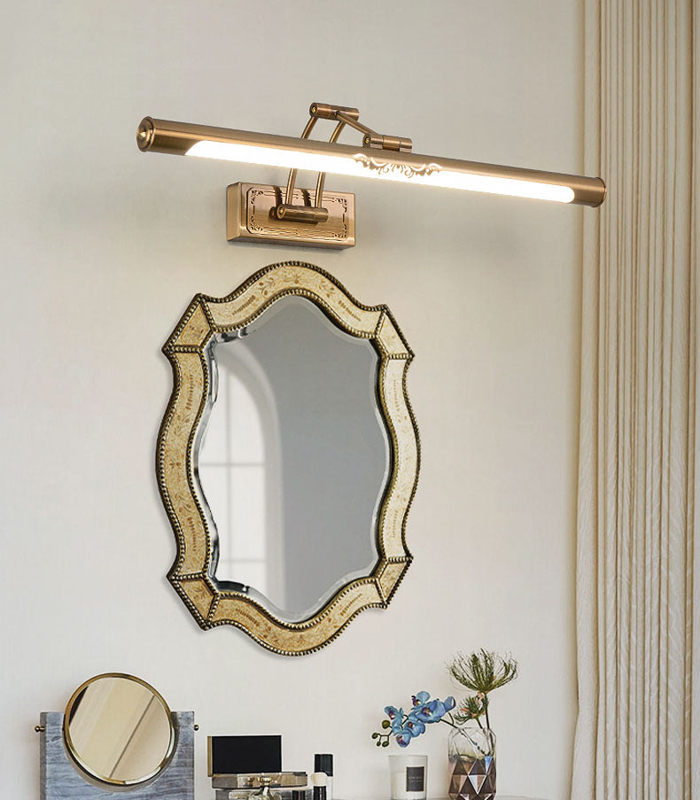 Brass LED Wall Lamp in Traditional Classic Style Electroplate Iron Wall Light with Acrylic Shade