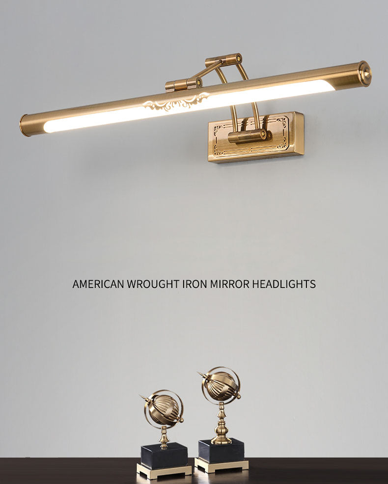 Brass LED Wall Lamp in Traditional Classic Style Electroplate Iron Wall Light with Acrylic Shade