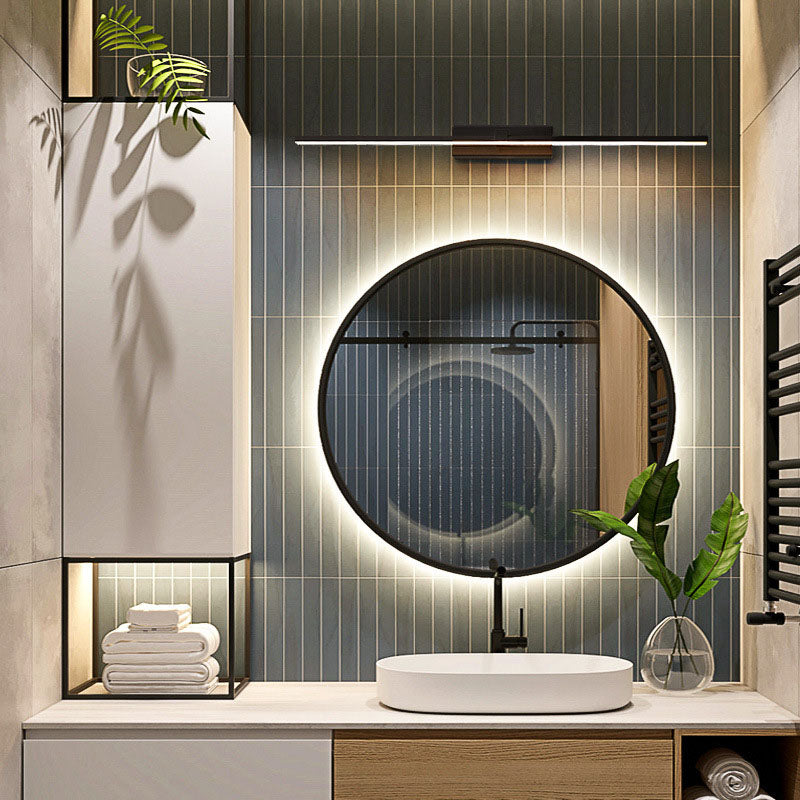 Modern Minimalist Linear LED Wall Lamp Wrought Iron Wall Sconce with Acrylic Shade