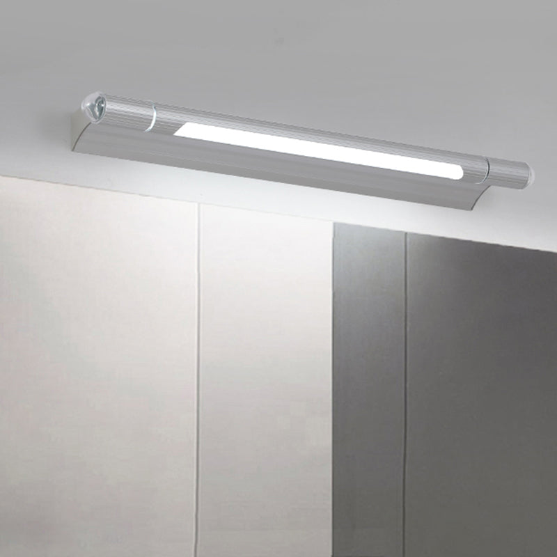 Silver Aluminum Wall Mount Lamp Contemporary Vanity Wall Light Sconces for Bathroom