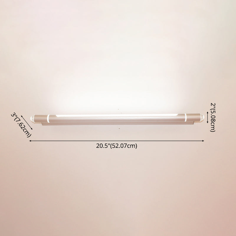 Silver Aluminum Wall Mount Lamp Contemporary Vanity Wall Light Sconces for Bathroom