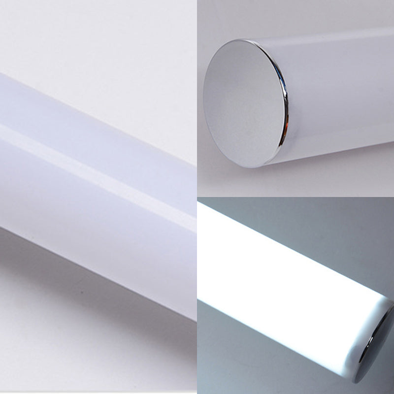 Silver Acrylic Contemporary Wall Sconce 1-Light Linear Wall Mounted Lighting for Bathroom