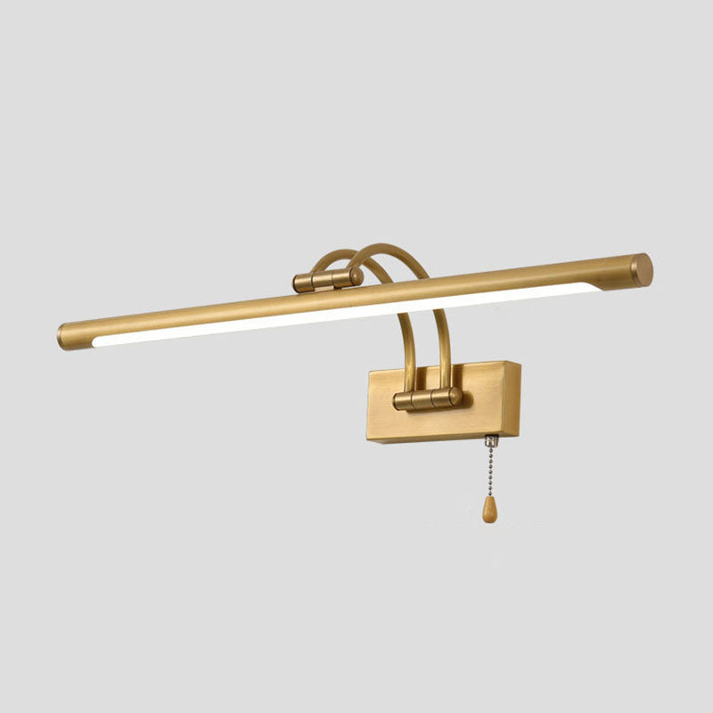 Lampada a montaggio a parete lineare moderna lampada a parete in metallo a 1 luce per bagno