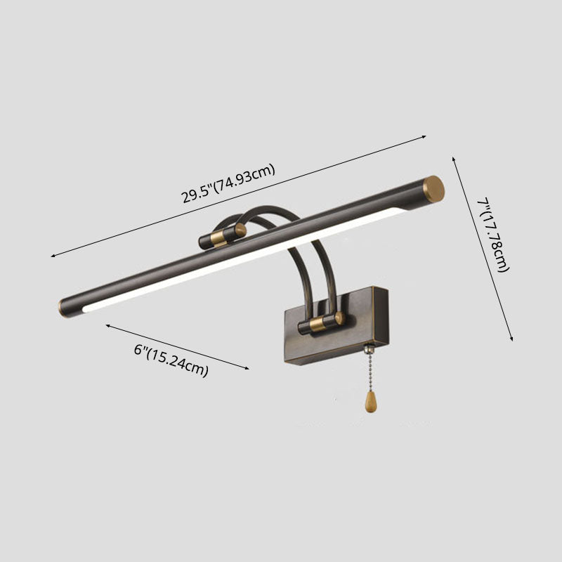 Lampada a montaggio a parete lineare moderna lampada a parete in metallo a 1 luce per bagno